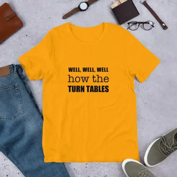 The Office Turn Tables Dark Short-Sleeve Unisex T-Shirt - Image 3