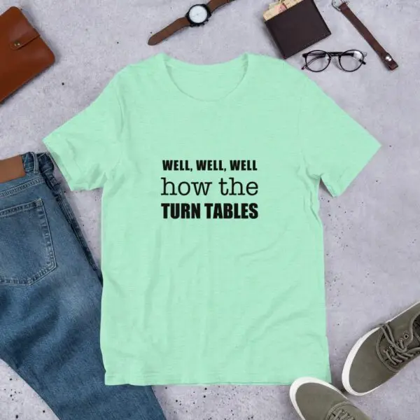 The Office Turn Tables Dark Short-Sleeve Unisex T-Shirt - Image 4