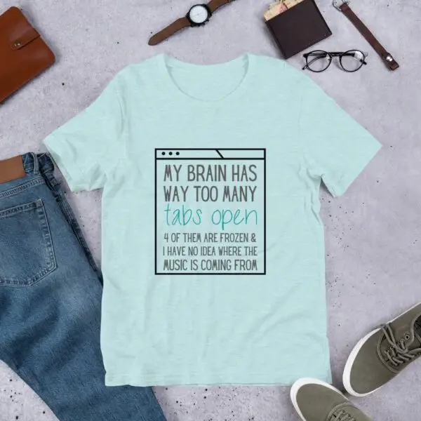 Brain Tabs Dark Text Short-Sleeve Unisex T-Shirt - Image 4