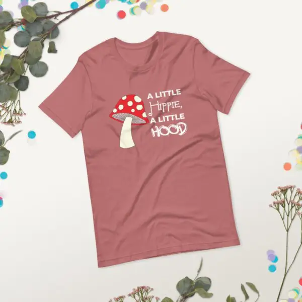 Hippie Hood White Text Short-Sleeve Unisex T-Shirt - Image 21