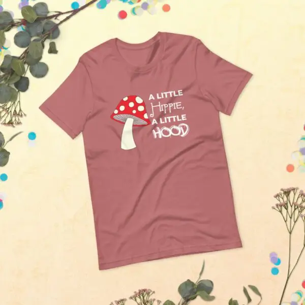 Hippie Hood White Text Short-Sleeve Unisex T-Shirt - Image 20
