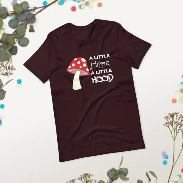Hippie Hood White Text Short-Sleeve Unisex T-Shirt - Image 5