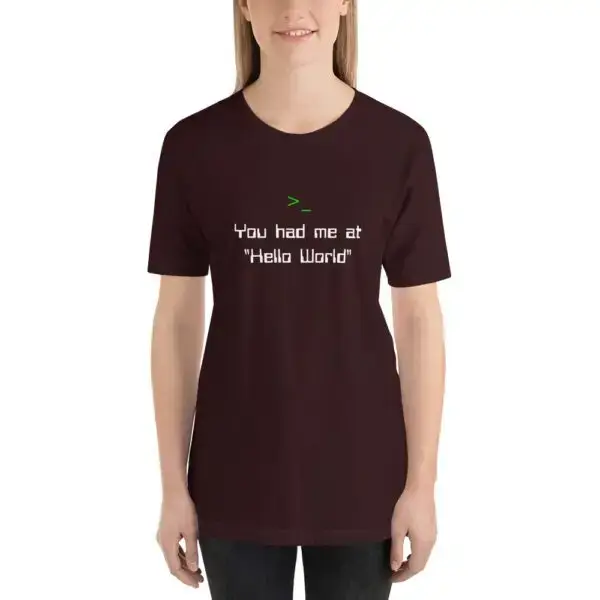 Hello World Short-Sleeve Unisex T-Shirt - Image 3