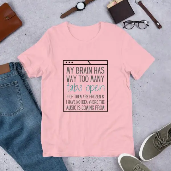Brain Tabs Dark Text Short-Sleeve Unisex T-Shirt - Image 3