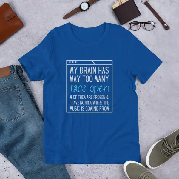 Brain Tabs Light Text Short-Sleeve Unisex T-Shirt - Image 7