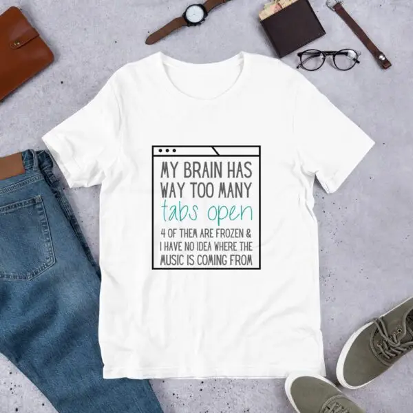 Brain Tabs Dark Text Short-Sleeve Unisex T-Shirt - Image 5