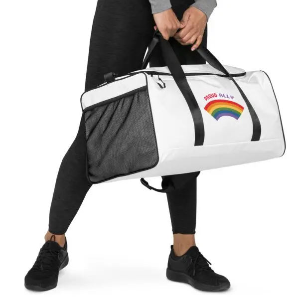 Proud Ally LGBTQIA Pride All-Over Print Duffle Bag - Image 2
