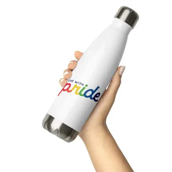 Live with Pride LGBTQIA Pride Stainless Steel Water Bottle - Image 5