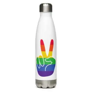 Peace Pride LGBTQIA Pride Stainless Steel Water Bottle