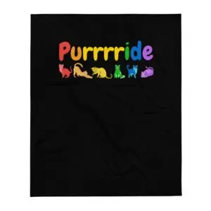 Purrride LGBTQIA Pride Throw Blanket
