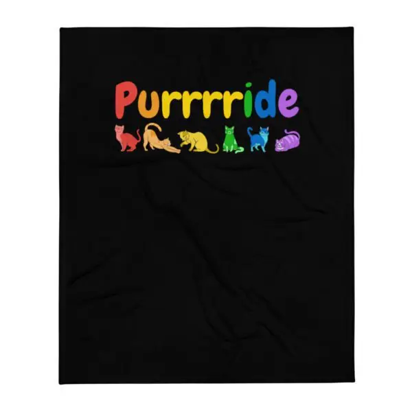 Purrride LGBTQIA Pride Throw Blanket