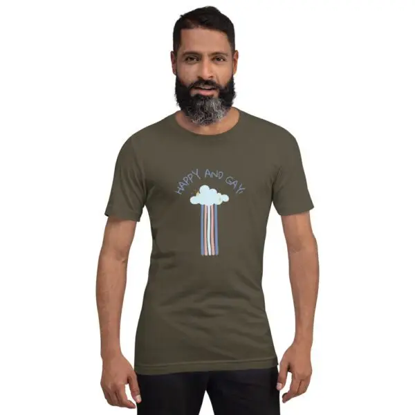 Happy and Gay LGBTQIA Pride Short-Sleeve Unisex T-Shirt - Image 6