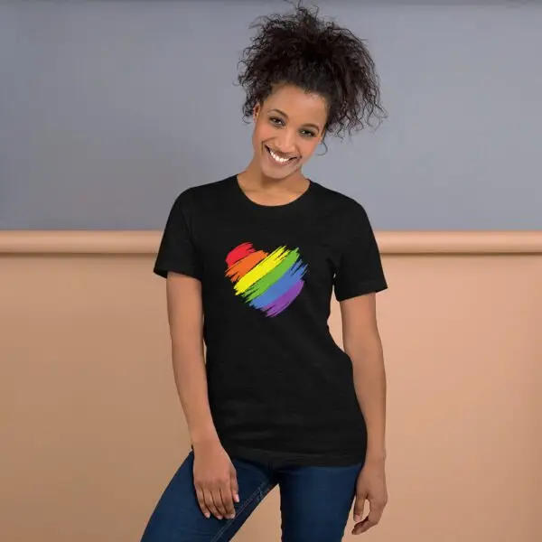 Rainbow Heart LGBTQIA Pride Short-Sleeve Unisex T-Shirt - Image 2
