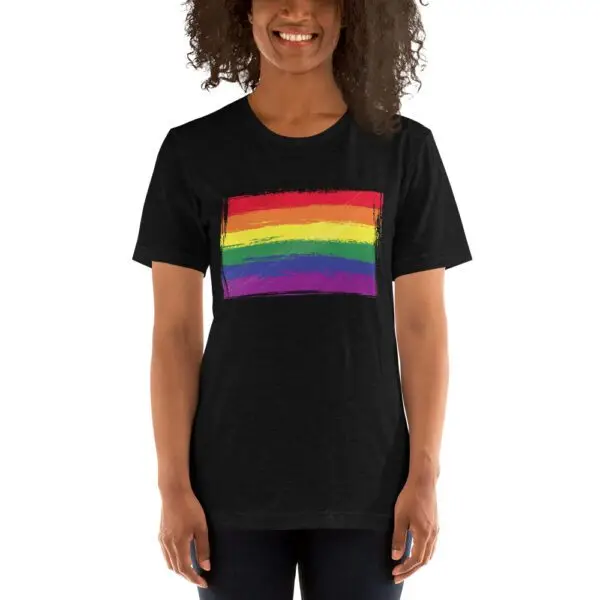 Rainbow Paint Flag LGBTQIA Pride Short-Sleeve Unisex T-Shirt - Image 2