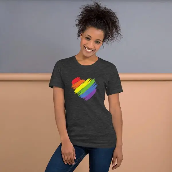 Rainbow Heart LGBTQIA Pride Short-Sleeve Unisex T-Shirt - Image 6