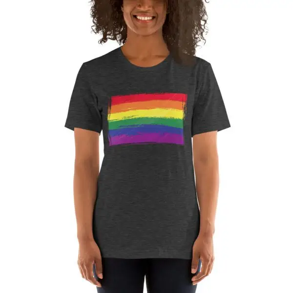 Rainbow Paint Flag LGBTQIA Pride Short-Sleeve Unisex T-Shirt - Image 5