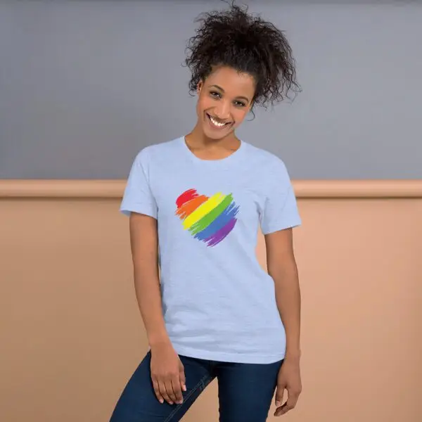 Rainbow Heart LGBTQIA Pride Short-Sleeve Unisex T-Shirt - Image 8