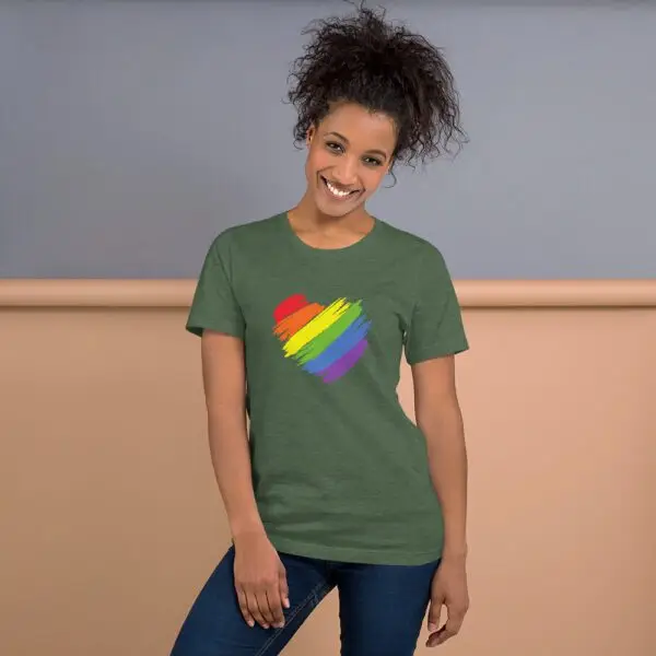 Rainbow Heart LGBTQIA Pride Short-Sleeve Unisex T-Shirt - Image 7