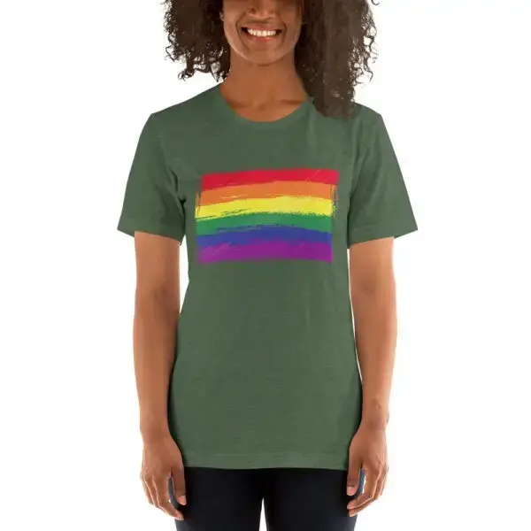 Rainbow Paint Flag LGBTQIA Pride Short-Sleeve Unisex T-Shirt - Image 6