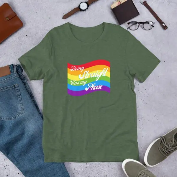 Being Straight was my Phase LGBTQIA Pride Short-Sleeve Unisex T-Shirt - Image 5