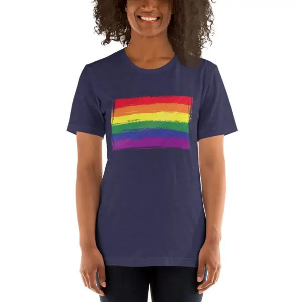 Rainbow Paint Flag LGBTQIA Pride Short-Sleeve Unisex T-Shirt - Image 4