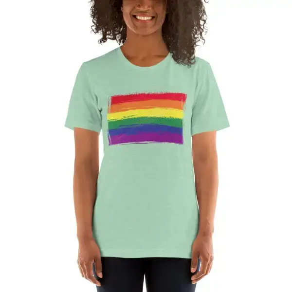 Rainbow Paint Flag LGBTQIA Pride Short-Sleeve Unisex T-Shirt - Image 7