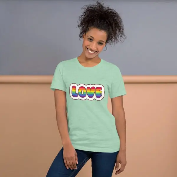 Love Rainbow LGBTQIA Pride Short-Sleeve Unisex T-Shirt - Image 9