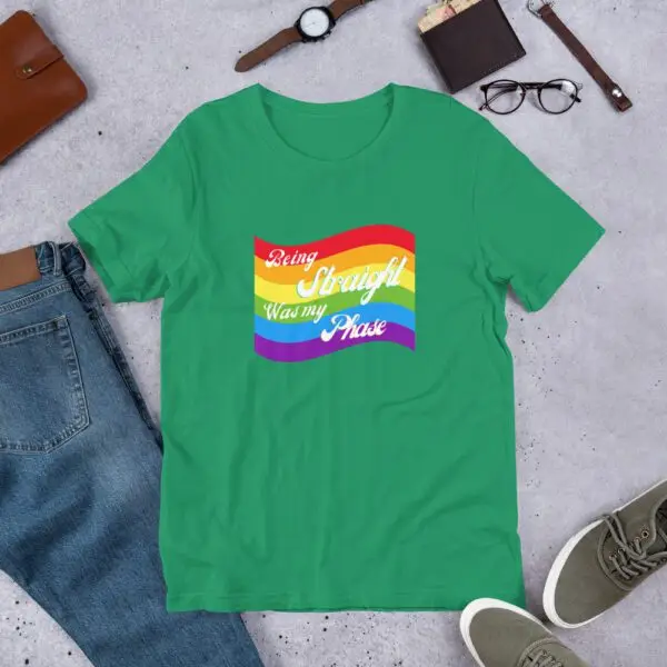 Being Straight was my Phase LGBTQIA Pride Short-Sleeve Unisex T-Shirt - Image 6
