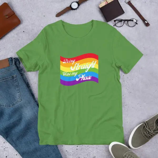 Being Straight was my Phase LGBTQIA Pride Short-Sleeve Unisex T-Shirt - Image 7