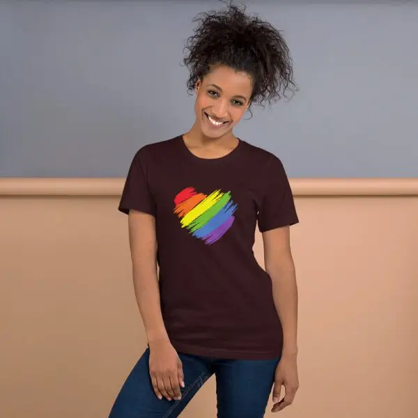 Rainbow Heart LGBTQIA Pride Short-Sleeve Unisex T-Shirt - Image 4
