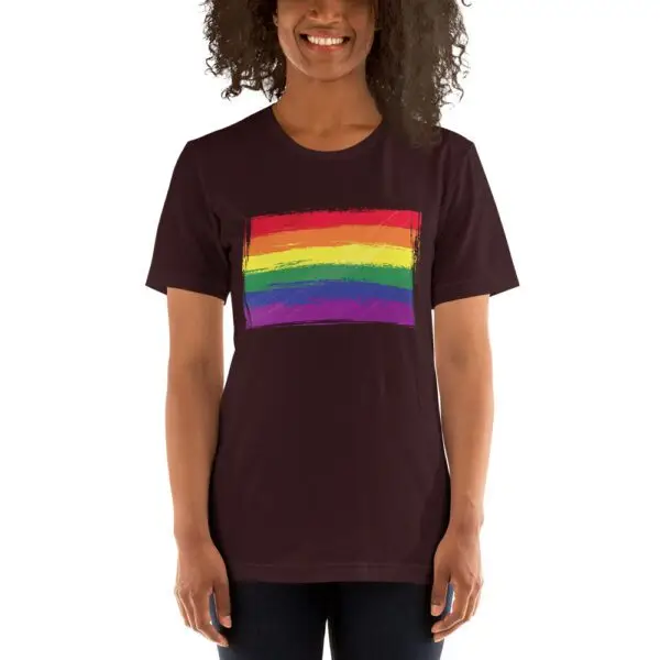 Rainbow Paint Flag LGBTQIA Pride Short-Sleeve Unisex T-Shirt - Image 3