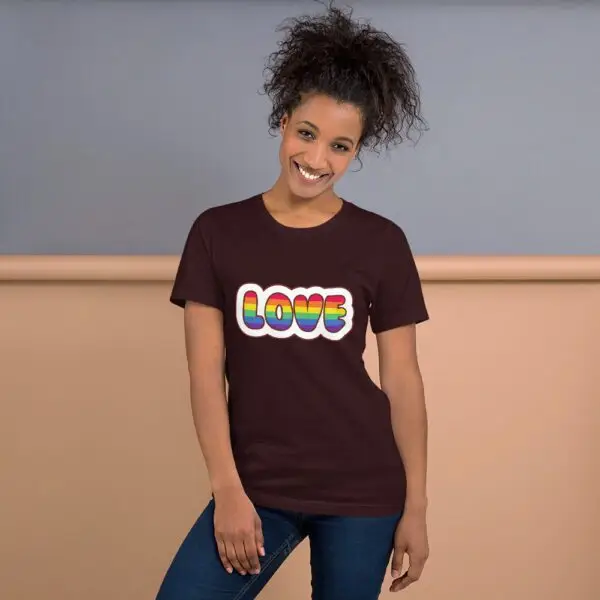 Love Rainbow LGBTQIA Pride Short-Sleeve Unisex T-Shirt - Image 3