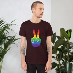Peace & Gay LGBTQIA Pride Short-Sleeve Unisex T-Shirt