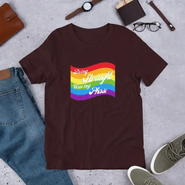 Being Straight was my Phase LGBTQIA Pride Short-Sleeve Unisex T-Shirt - Image 2