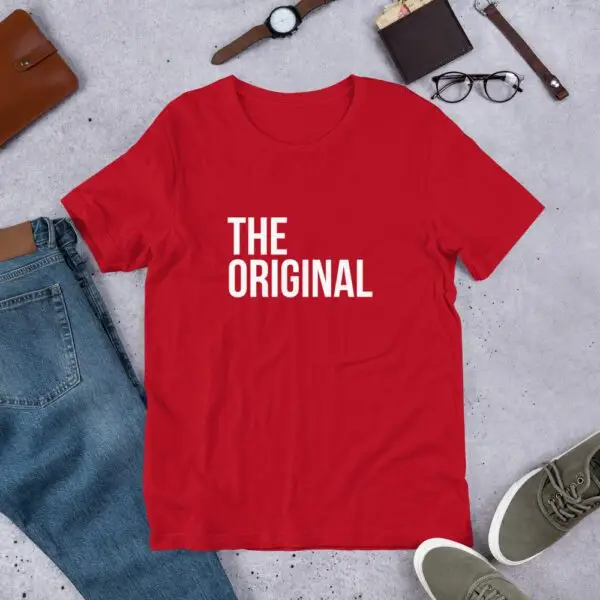 The Original White Text Short-Sleeve Unisex T-Shirt - Image 4