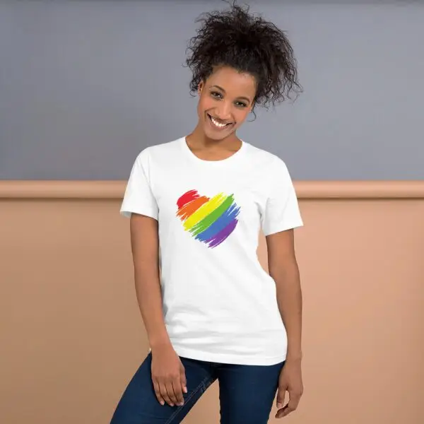 Rainbow Heart LGBTQIA Pride Short-Sleeve Unisex T-Shirt - Image 10
