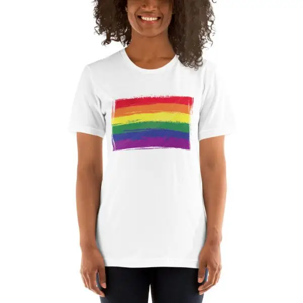 Rainbow Paint Flag LGBTQIA Pride Short-Sleeve Unisex T-Shirt - Image 10