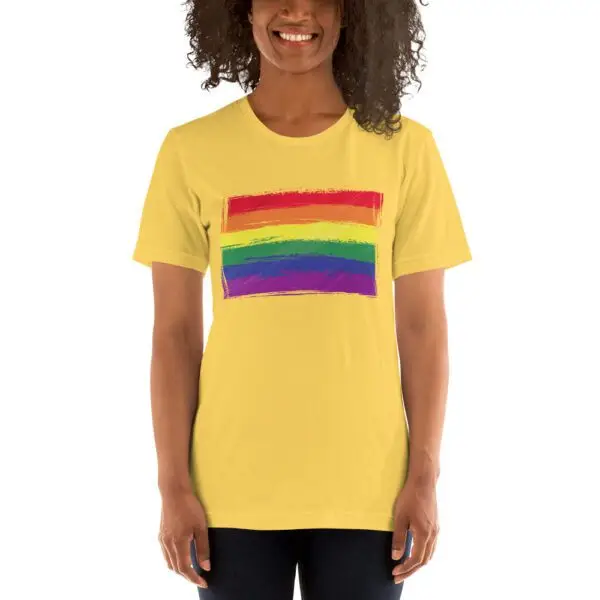 Rainbow Paint Flag LGBTQIA Pride Short-Sleeve Unisex T-Shirt - Image 8