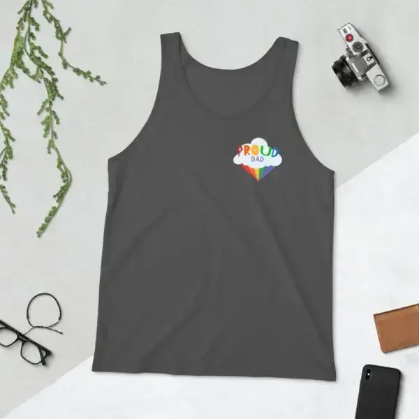 Proud Dad LGBTQIA Pride Unisex Tank Top - Image 6