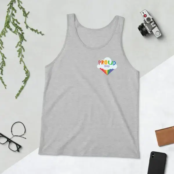 Proud Dad LGBTQIA Pride Unisex Tank Top - Image 8