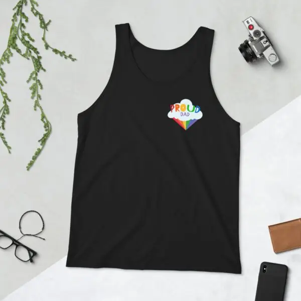 Proud Dad LGBTQIA Pride Unisex Tank Top - Image 2