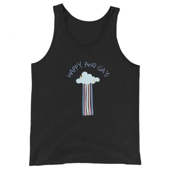 Happy and Gay LGBTQIA Pride Unisex Tank Top - Image 2