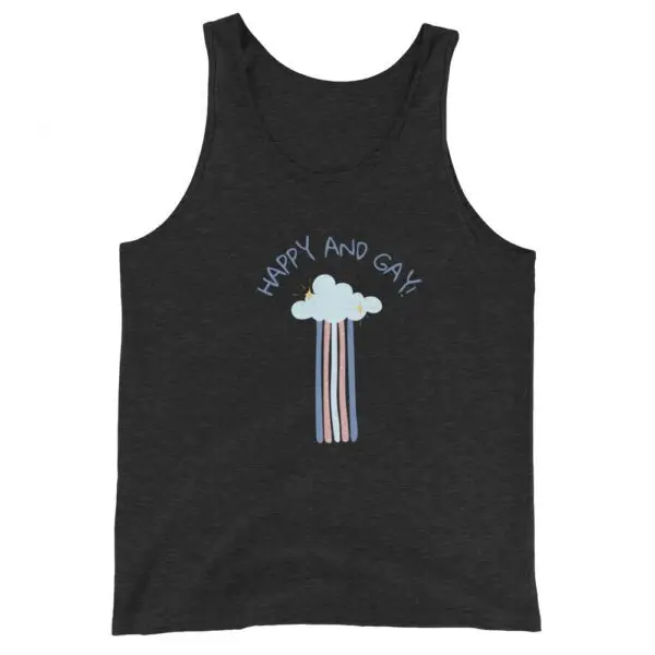 Happy and Gay LGBTQIA Pride Unisex Tank Top - Image 3