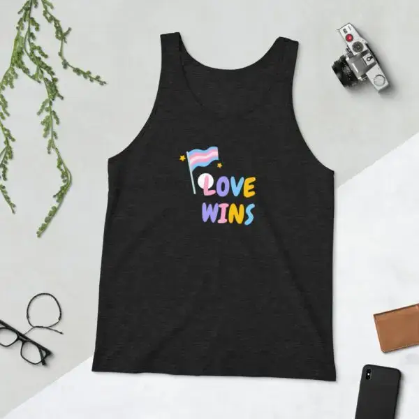 Love Wins LGBTQIA Pride Unisex Tank Top - Image 3