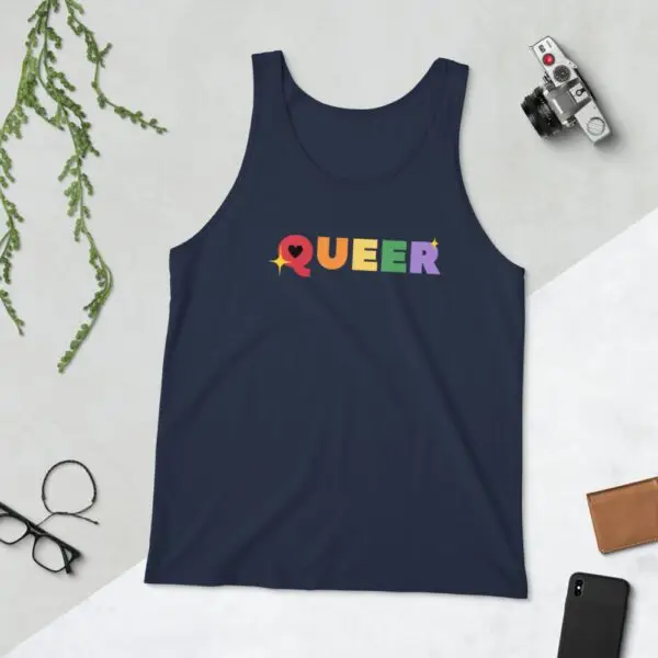 Queen LGBTQIA Pride Unisex Tank Top - Image 3