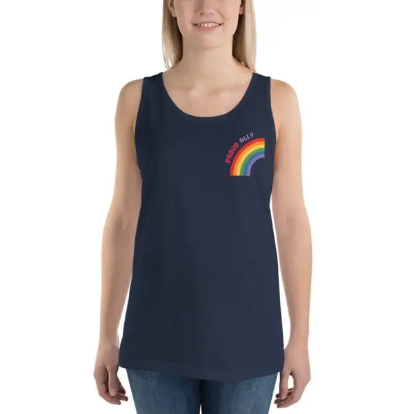 Proud Ally LGBTQIA Pride Unisex Tank Top - Image 2