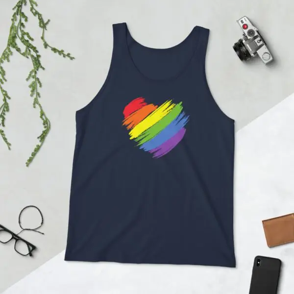 Rainbow Heart LGBTQIA Pride Unisex Tank Top