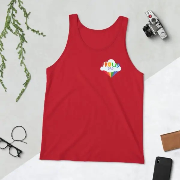 Proud Dad LGBTQIA Pride Unisex Tank Top - Image 3