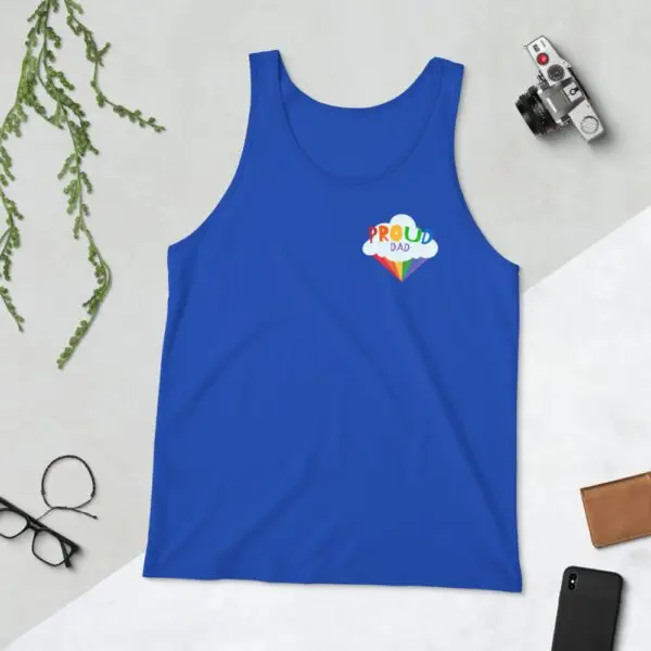 Proud Dad LGBTQIA Pride Unisex Tank Top - Image 5