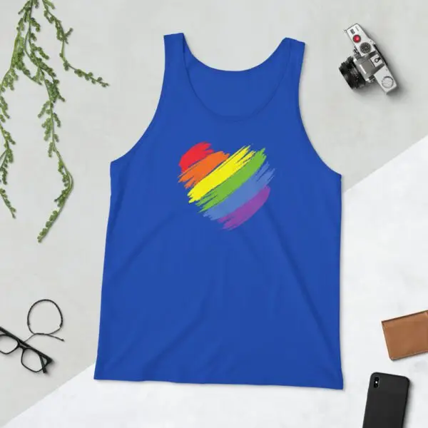 Rainbow Heart LGBTQIA Pride Unisex Tank Top - Image 4